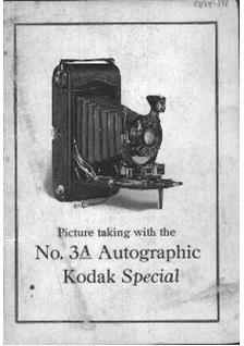 Kodak Autographic Kodak Special 3 A manual. Camera Instructions.